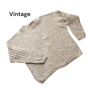 Oversized Sweater Heathered Crewneck Soft Cotton
